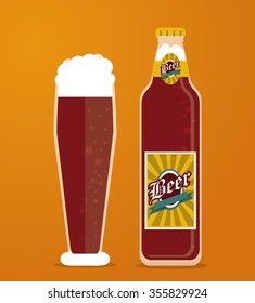 Beer concept with  glass design, vector illustration 10 eps graphic.