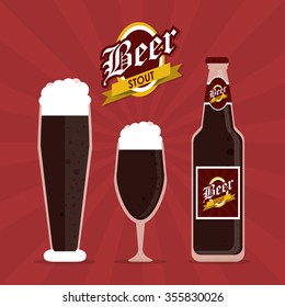 Beer concept with glass design, vector illustration 10 eps graphic.