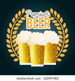 Beer concept with glasses design, vector illustration 10 eps graphic.