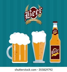 Beer concept with her own glass design, vector illustration 10 eps graphic.