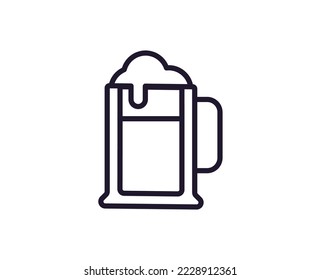 Beer concept. Modern outline high quality illustration for banners, flyers and web sites. Editable stroke in trendy flat style. Line icon of beer