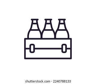 Beer concept. Modern outline high quality illustration for banners, flyers and web sites. Editable stroke in trendy flat style. Line icon of beer