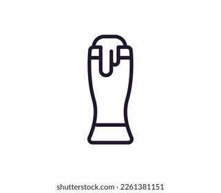 Beer concept. Modern outline high quality illustration for banners, flyers and web sites. Editable stroke in trendy flat style. Line icon of beer