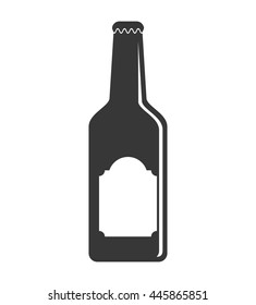 Beer concept represented by bottle  icon. isolated and flat illustration 