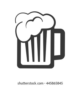 Beer concept represented by glass icon. isolated and flat illustration 