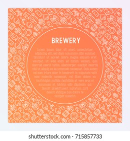 Beer concept with thin line icons related to brewery and Beer Oktoberfest. Modern vector illustration for banner, web page, print media with place for text inside.