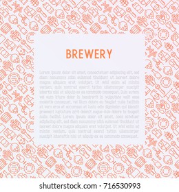 Beer concept with thin line icons related to brewery and Beer October Festival. Modern vector illustration for banner, web page, print media with place for text.