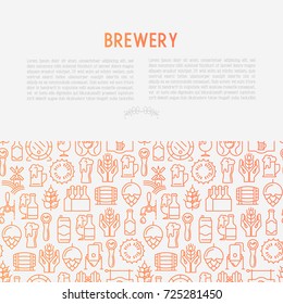 Beer concept with thin line icons related to brewery and Beer October Festival. Modern vector illustration for banner, web page, print media with place for text.