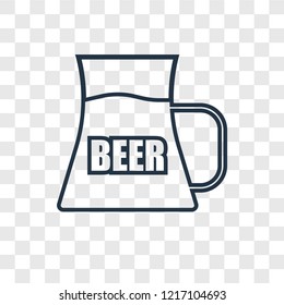 Beer concept vector linear icon isolated on transparent background, Beer concept transparency concept in outline style