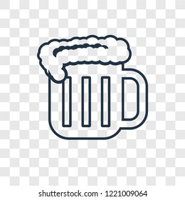 Beer concept vector linear icon isolated on transparent background, Beer concept transparency concept in outline style