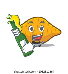 With beer conchiglie pasta mascot cartoon