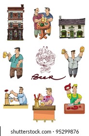 beer connected set - cartoon