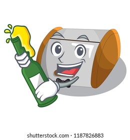 With beer container food bread bin isolated on mascot
