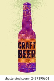 Beer Craft bottle typographical vintage style grunge poster design. Retro vector illustration.