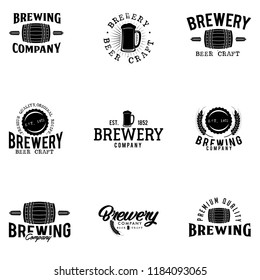 Beer Craft, Brewing, Brewery Premium Quality Company Vintage Logo, Emblem, Badge, Stock Vector Illustration