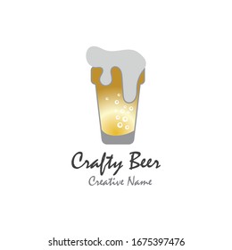 Beer craft with foam vector illustration design template