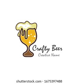 Beer craft with foam vector illustration design template