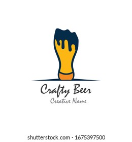 Beer craft with foam vector illustration design template