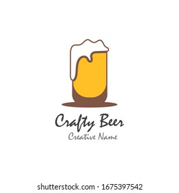 Beer craft with foam vector illustration design template