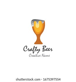 Beer craft with foam vector illustration design template