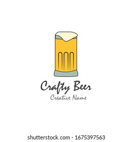 Beer craft with foam vector illustration design template