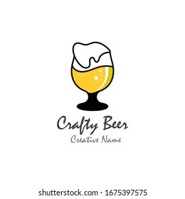 Beer craft with foam vector illustration design template