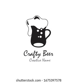 Beer craft with foam vector illustration design template