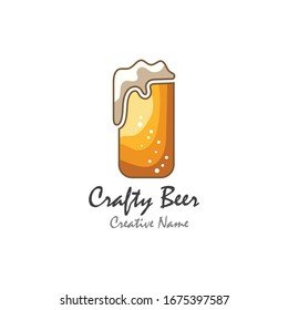 Beer craft with foam vector illustration design template