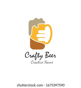 Beer craft with foam vector illustration design template