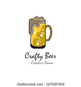 Beer craft with foam vector illustration design template