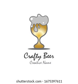 Beer craft with foam vector illustration design template