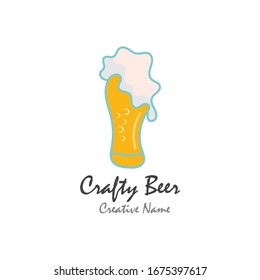 Beer craft with foam vector illustration design template