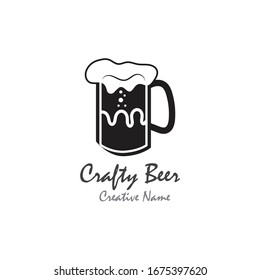 Beer craft with foam vector illustration design template
