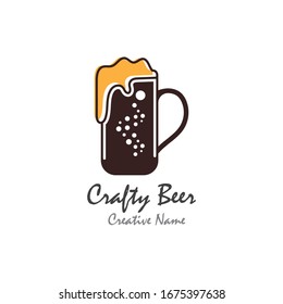 Beer craft with foam vector illustration design template
