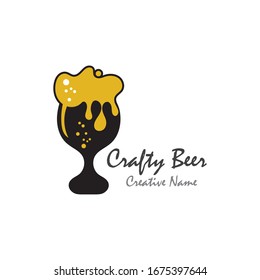 Beer craft with foam vector illustration design template