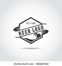 Beer craft logo template. Vector illustrator eps.10