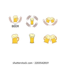 Beer craft logo vector illustration flat design template