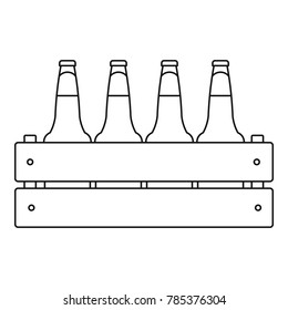 Beer crate icon. Outline illustration of beer crate vector icon for web