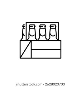 Beer crate icon. Simple crate with beer bottles icon for social media, app and web design. Vector illustration.