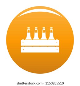 Beer crate icon. Simple illustration of beer crate vector icon for any design orange