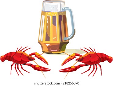 Beer and crawfish