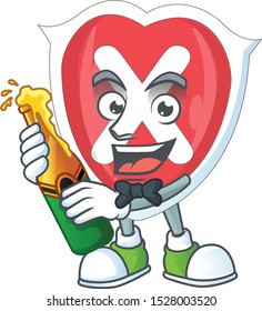 With beer cross shield character on white background.