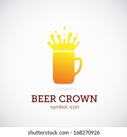 Beer crown vector symbol icon or Logo Template