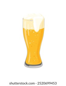 Beer cup cartoon vector illustration stock illustration. Glass with light beer and froth. Illustration for Beer Fest stock illustration