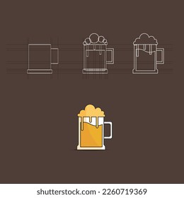 beer cup icon design, beer icon step by step