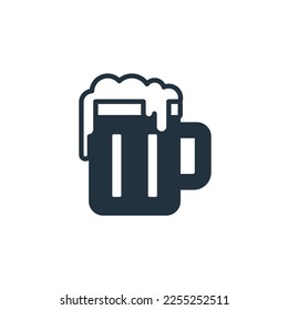Beer cup icon in trendy flat style isolated on white background. It can be used for topics like celebrations and parties.