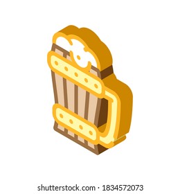 beer cup isometric icon vector. beer cup sign. isolated symbol illustration