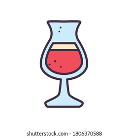 Beer cup line and fill style icon design, Pub alcohol bar brewery drink ale and lager theme Vector illustration