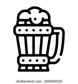 vector de icono de la línea de taza de cerveza. señal de taza de cerveza. símbolo de contorno aislado ilustración negra