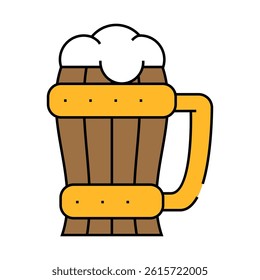 beer cup line icon vector. beer cup sign. isolated symbol illustration